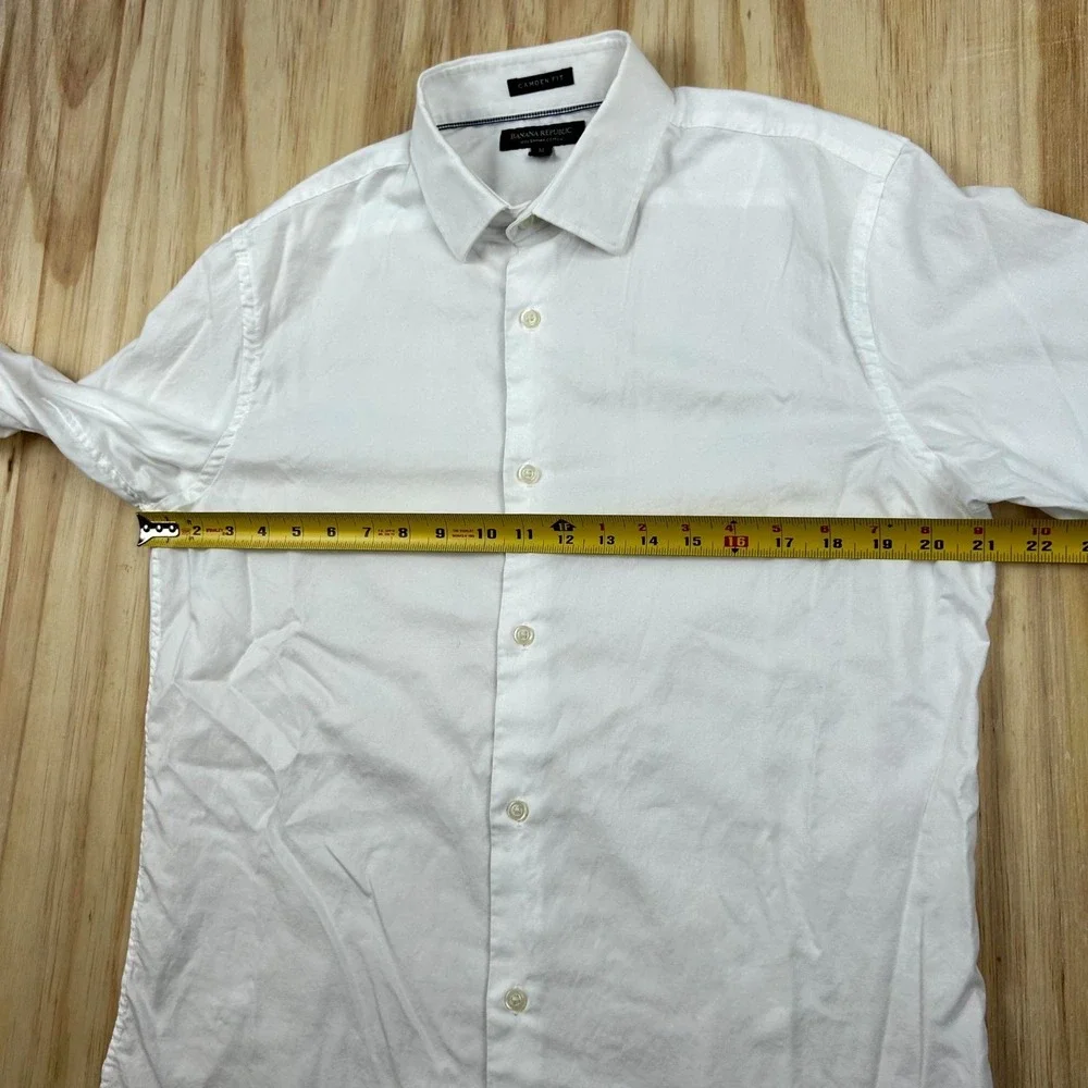 Banana Republic Shirt Mens Medium White 120s Supima Cotton Camden Fit Business